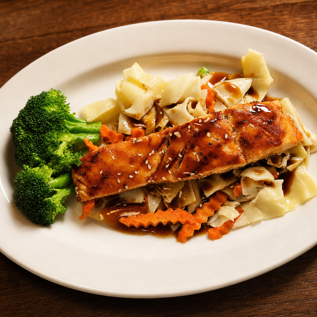 Salmon Teriyaki + Rice.