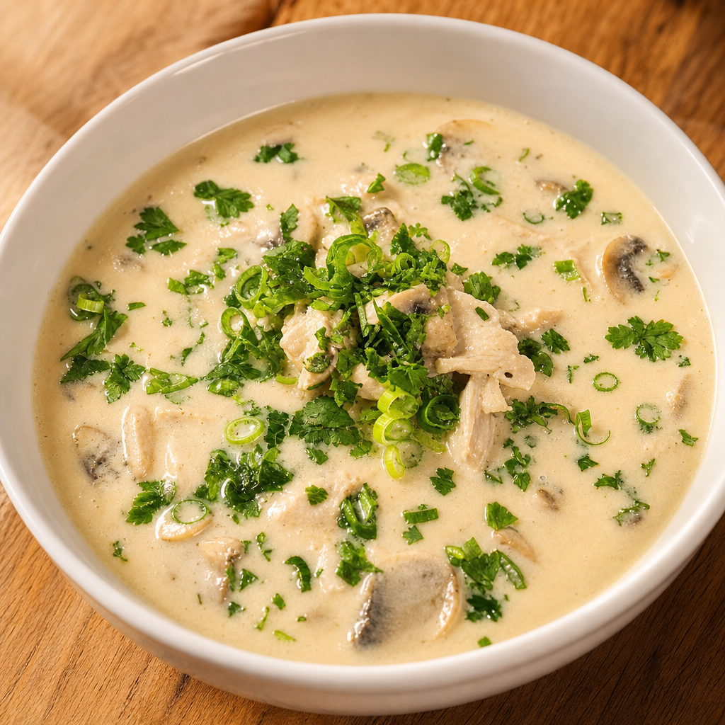 Tom Kha Gai (Chicken in Coconut Milk).