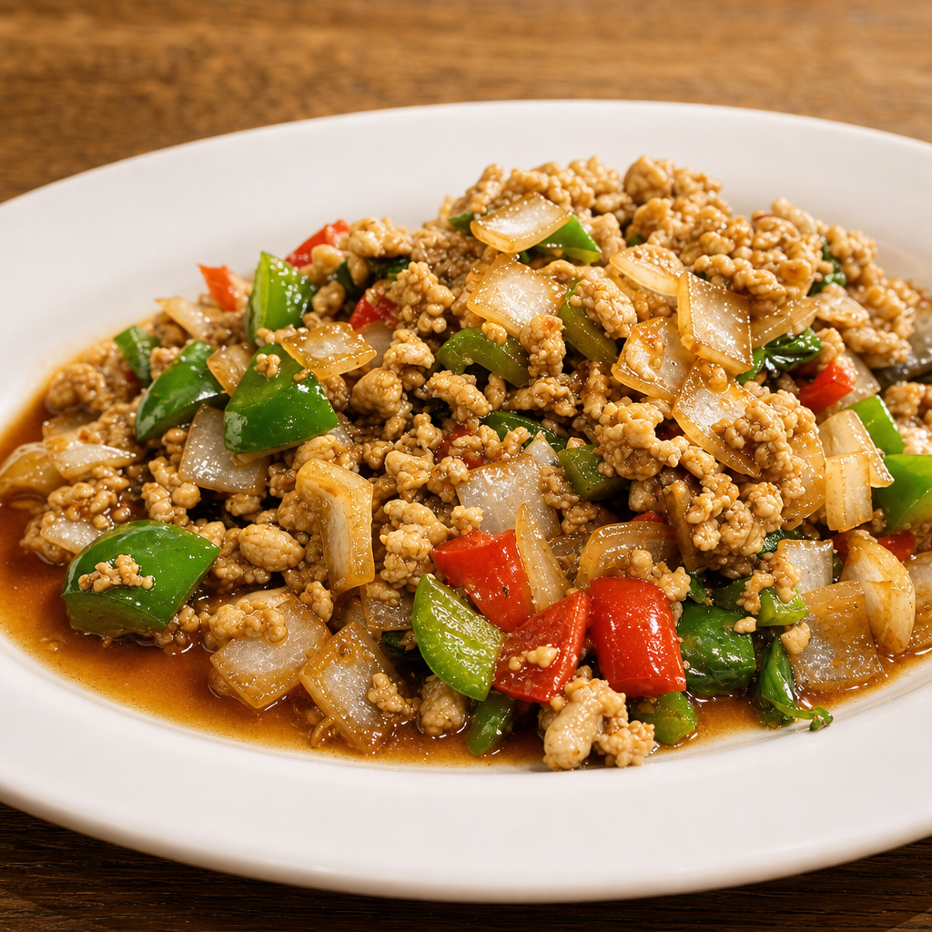 Basil Chicken + Rice.