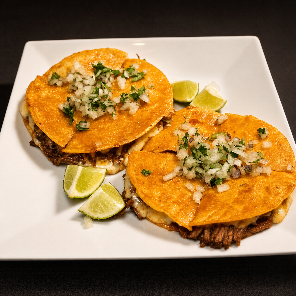 2 Birria Mulitas.
