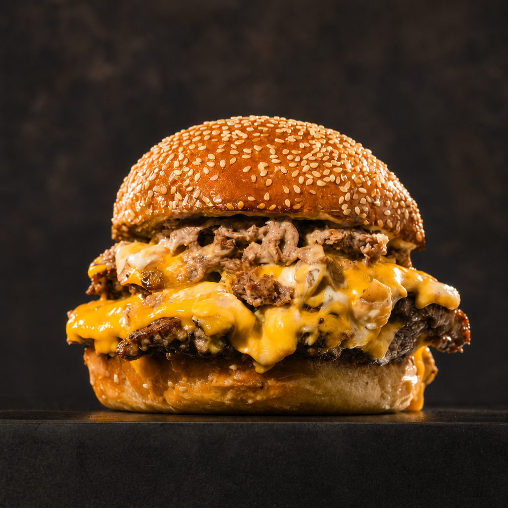 Hot Mess & Cheese Burger.