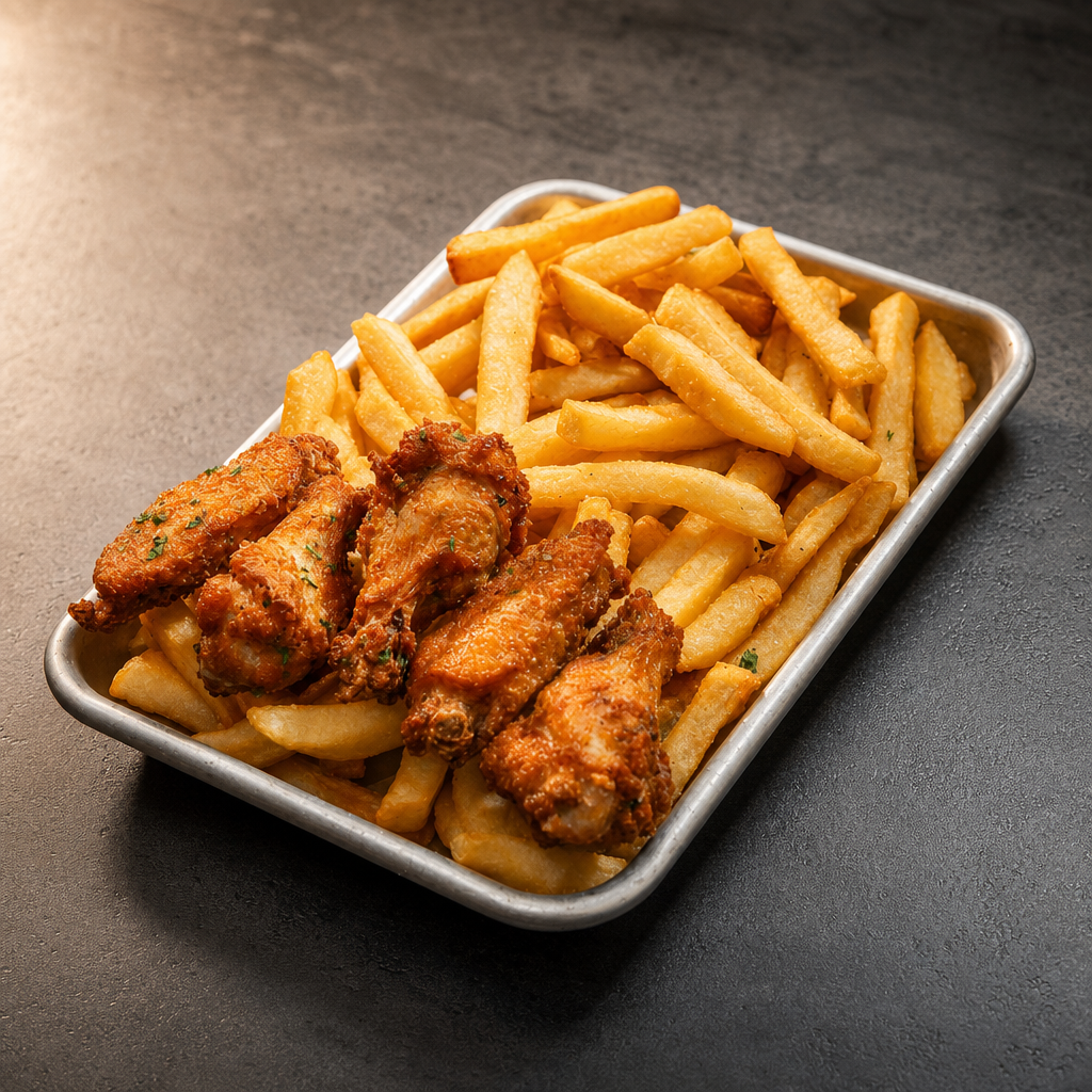 5 Wings w/ Fries.