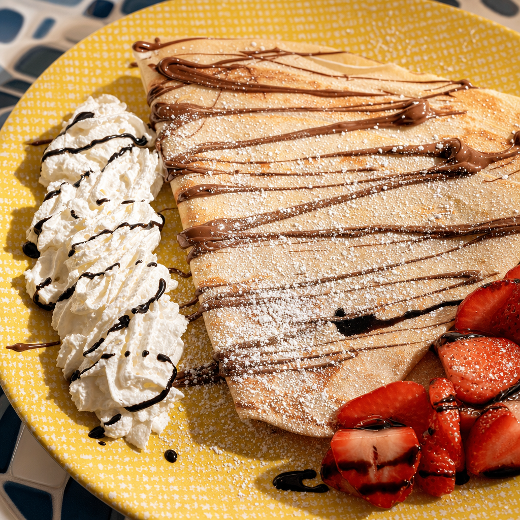 Nutella and Strawberries Crepes