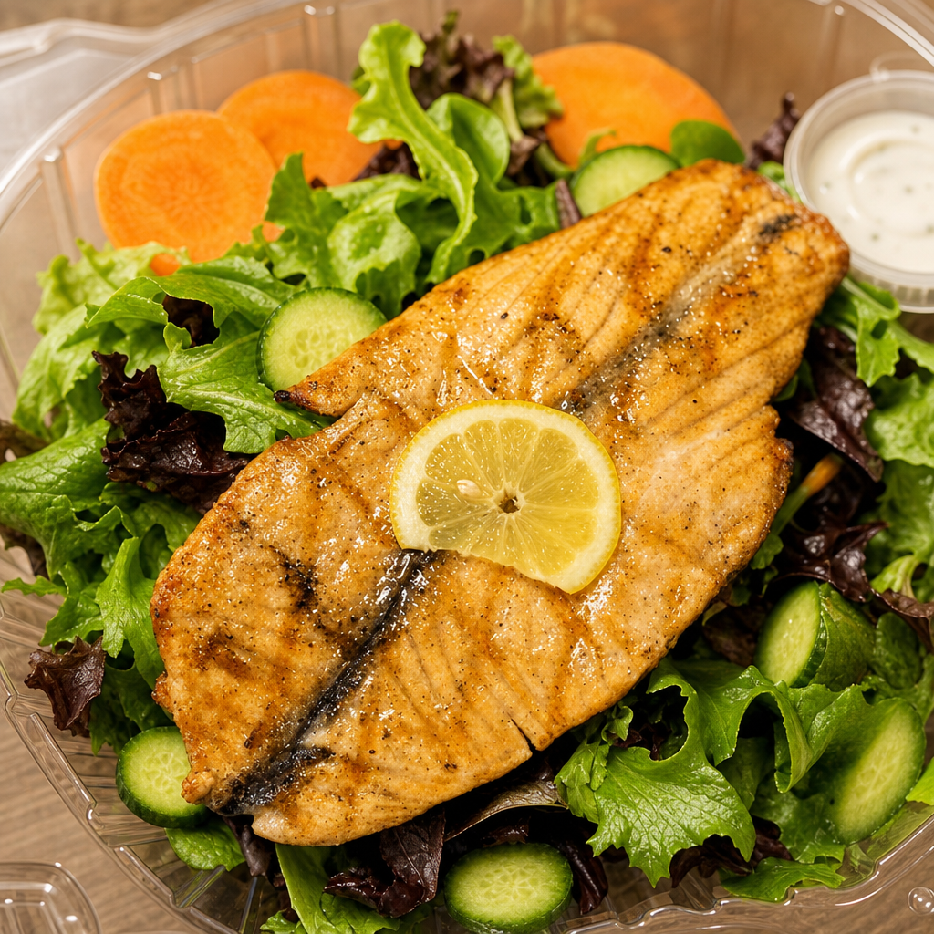 Grilled Salmon Salad.