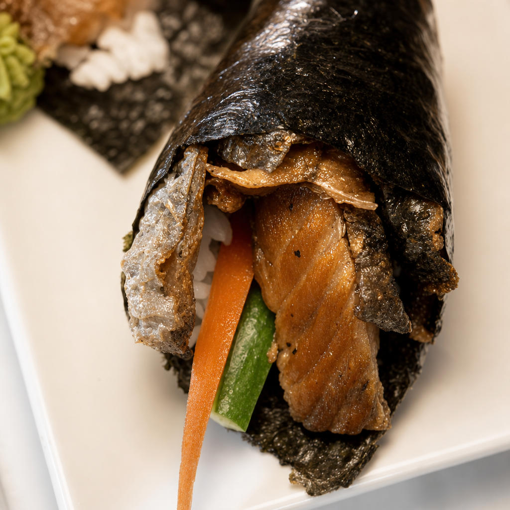 Salmon Skin Hand Roll.