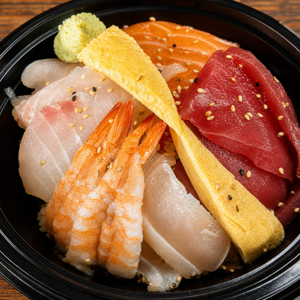 Chirashi (Assorted Sashimi) Bowl.