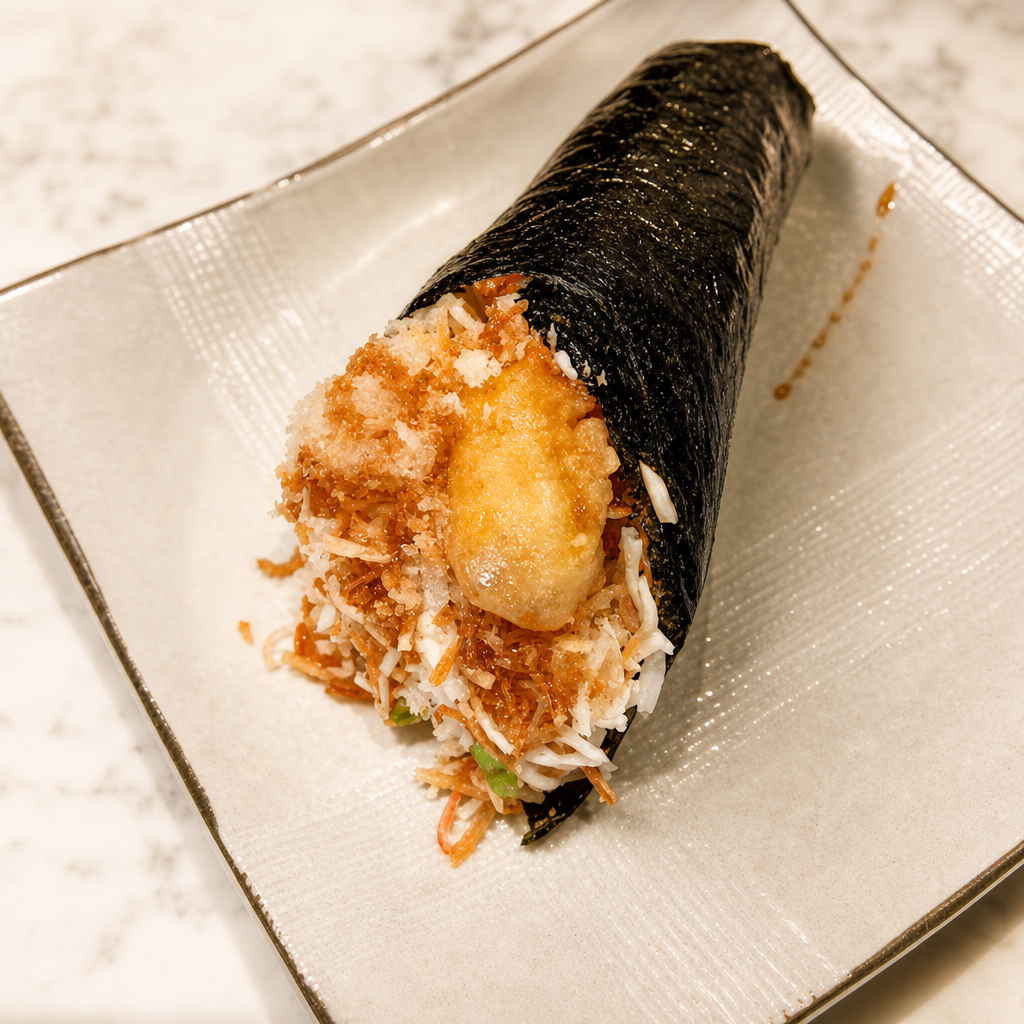 Shrimp Crunch Hand Roll.