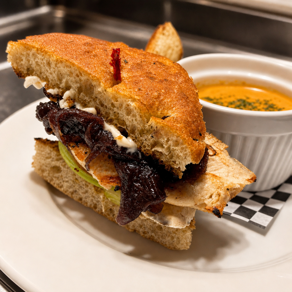 Chicken apple brie sandwich