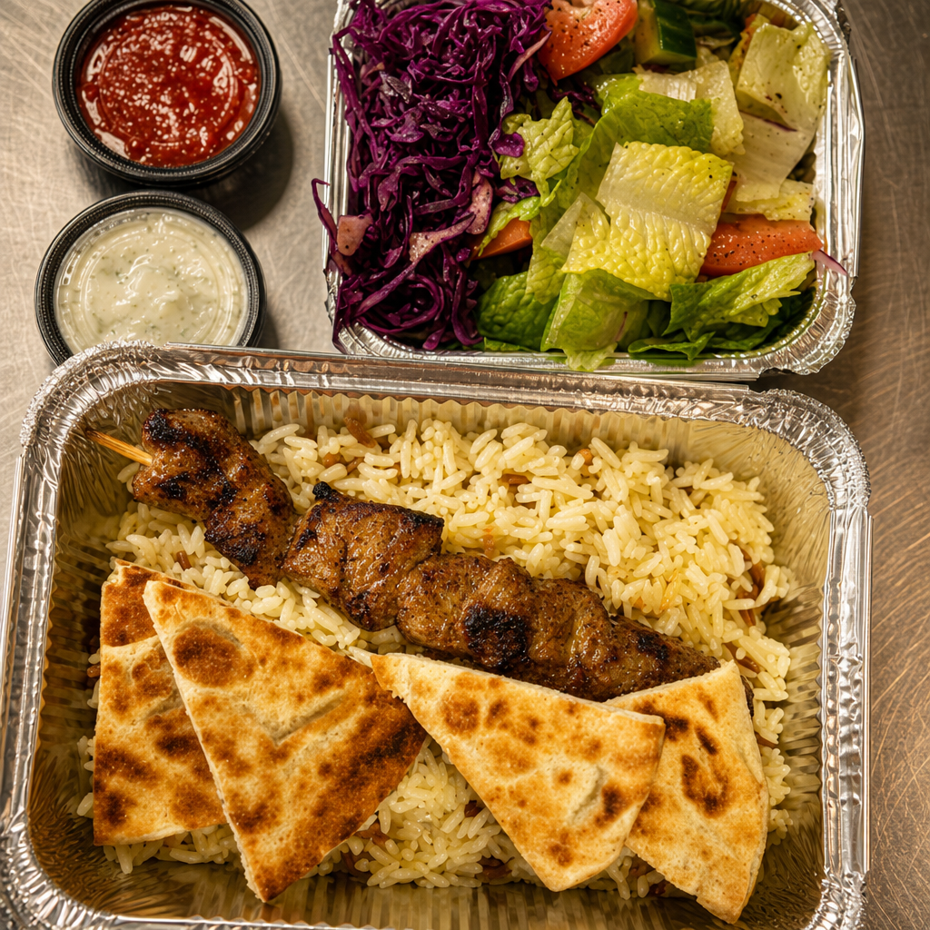 Regular Lamb Shish Kebab Platter.