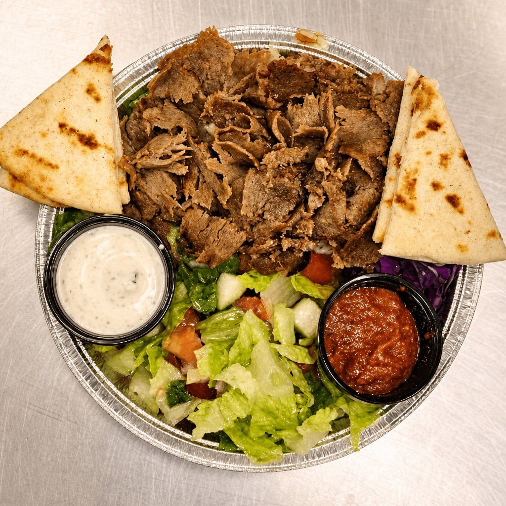 Large Beef Doner Kebab Platter.