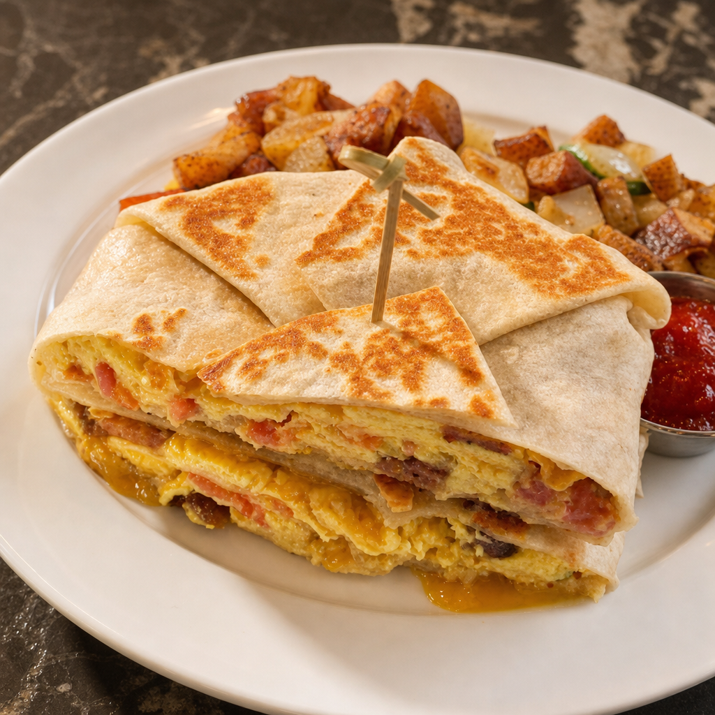 Plant based Good Morning Crunch Wrap.