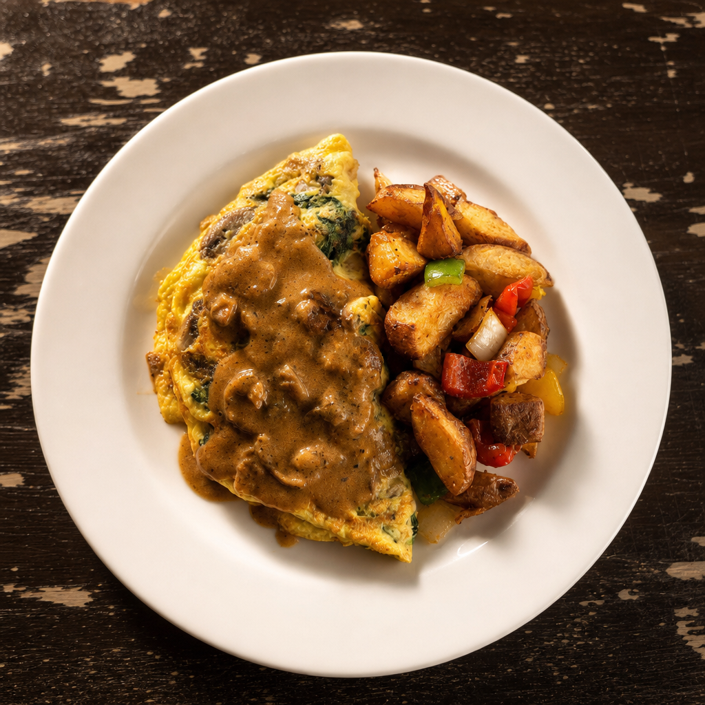 plant based Mushroom Omelette