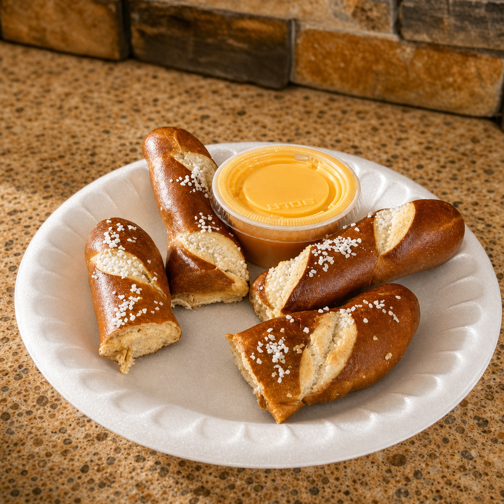 Pretzel Sticks & Beer Cheese Dip Sauce.