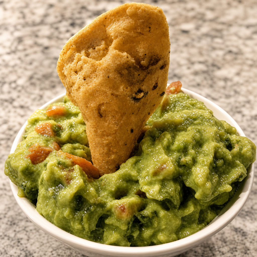 NACHOS WITH GUACAMOLE.