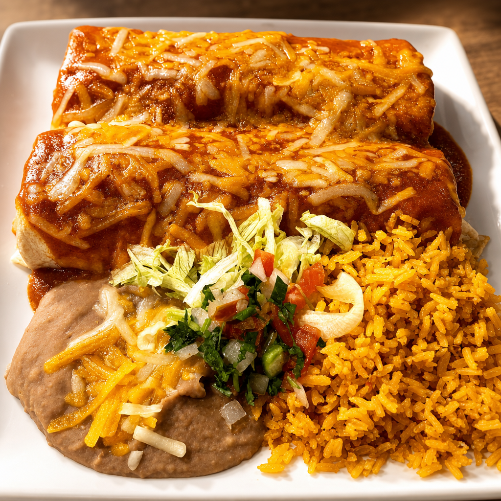 GROUND BEEF ENCHILADAS.