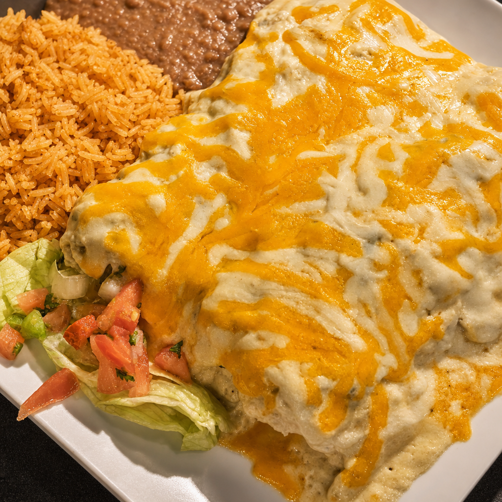 SEAFOOD ENCHILADAS.