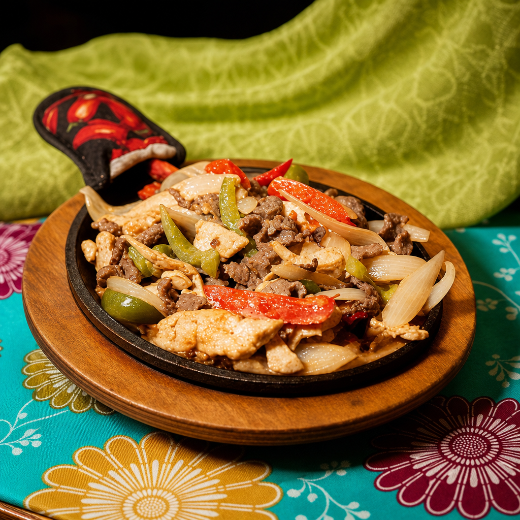 TEXANAS FAJITAS WITH CREAM SAUCE.