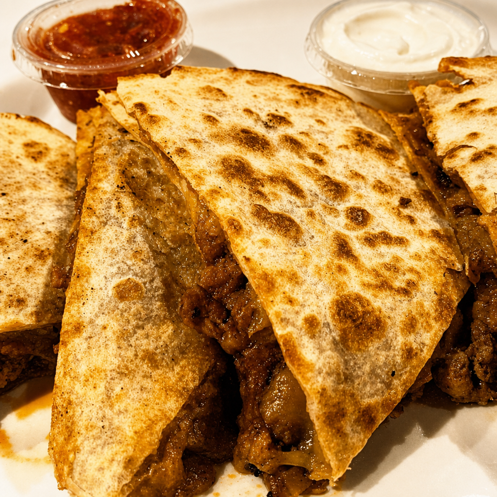 AL PASTOR (Pork and Pineapple) QUESADILLA.