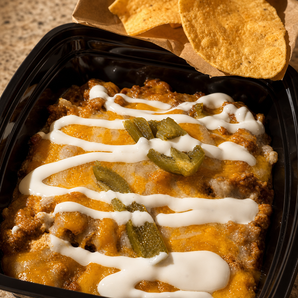 NACHOS WITH EVERYTHING.