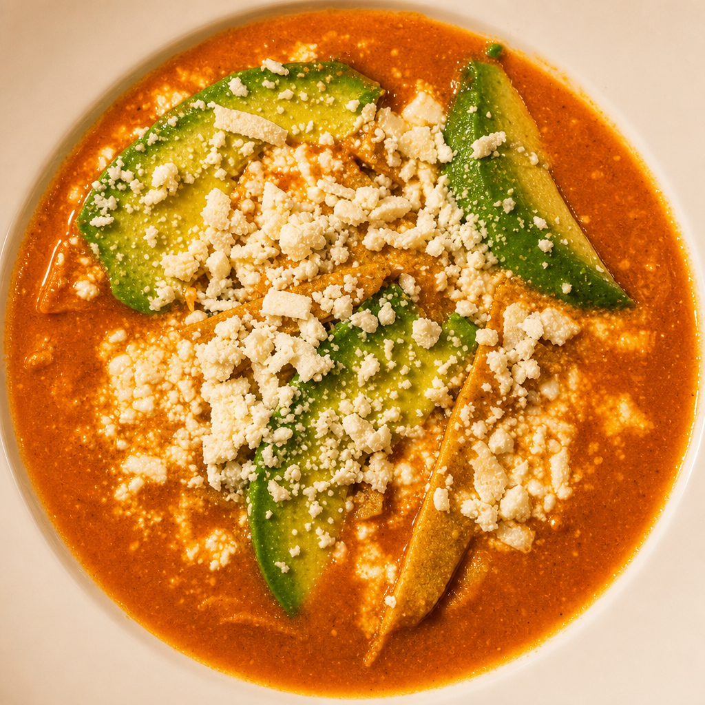 BOWL OF CHICKEN TORTILLA SOUP.
