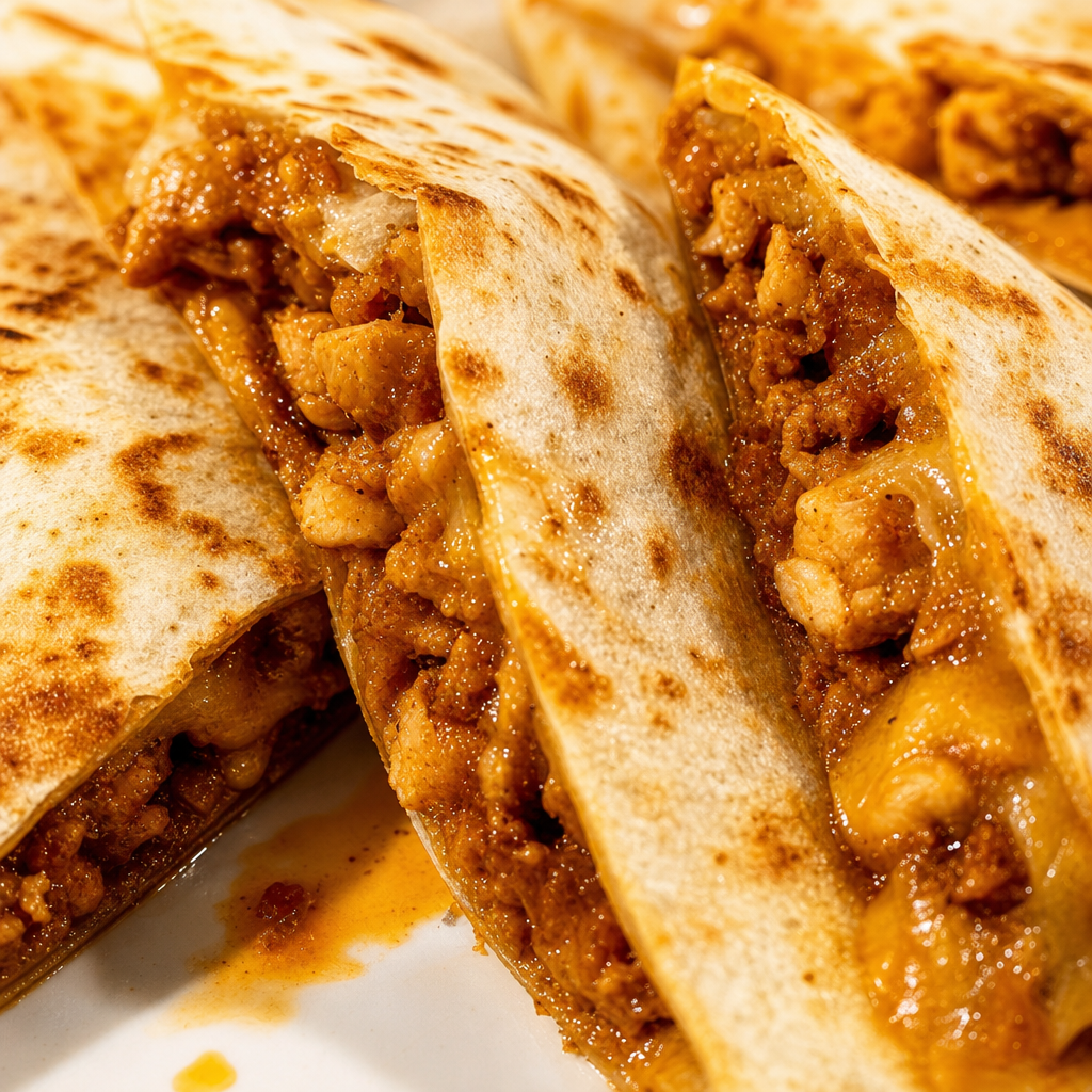 CHICKEN AND CHORIZO QUESADILLA.
