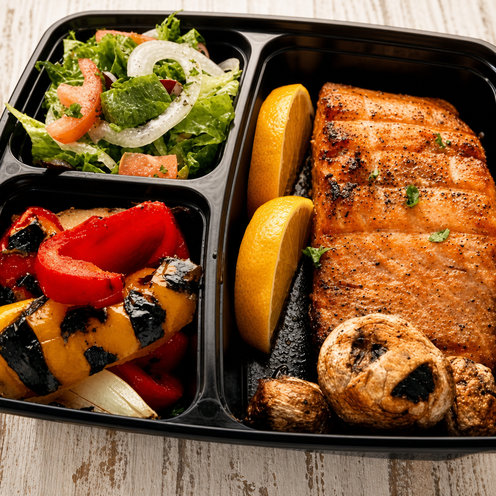 Salmon Kabab Platter.