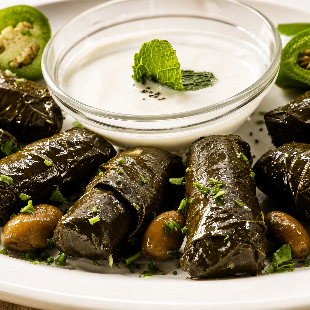 Grape Leaves Platter.