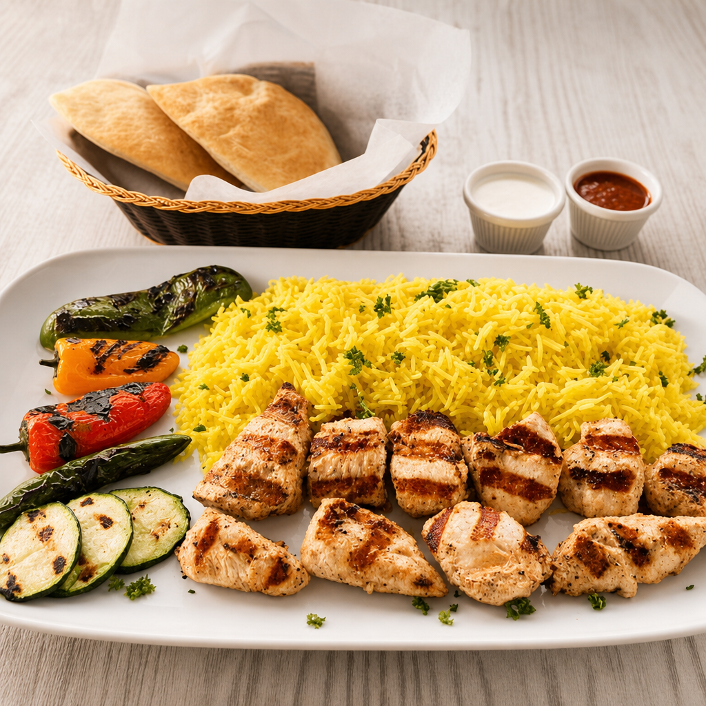 Chicken Breast Kabab Platter.