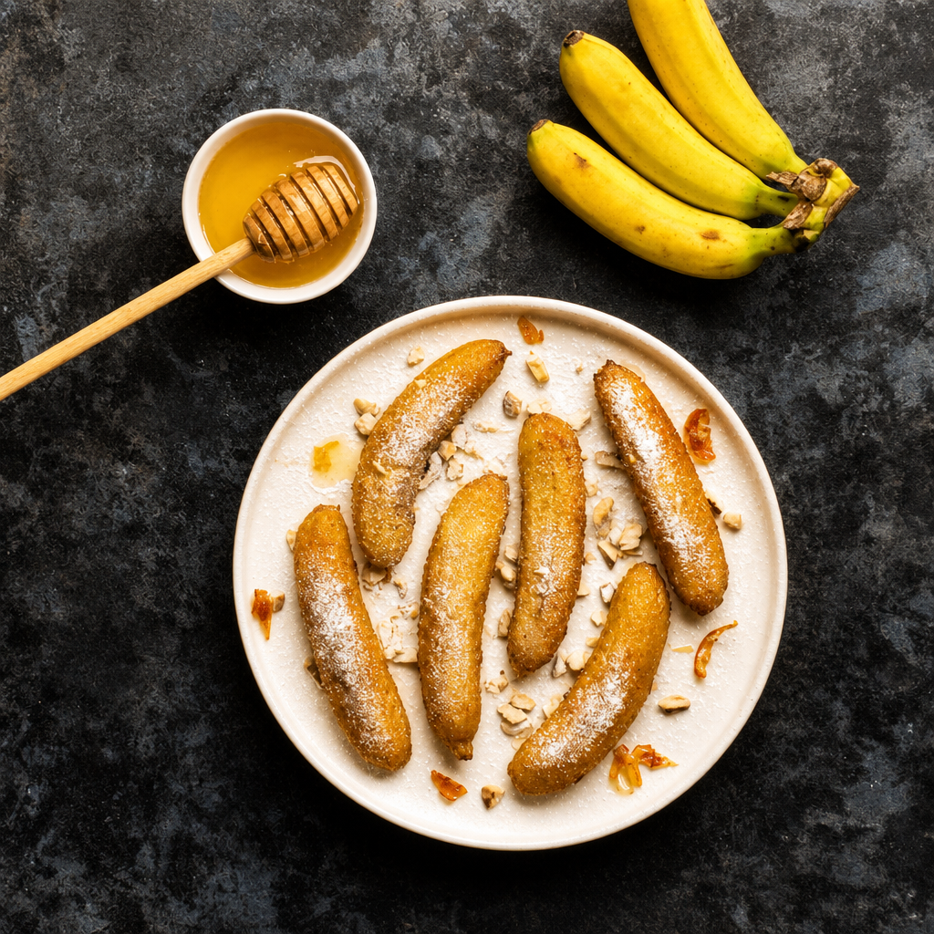 Fried Banana with Honey.