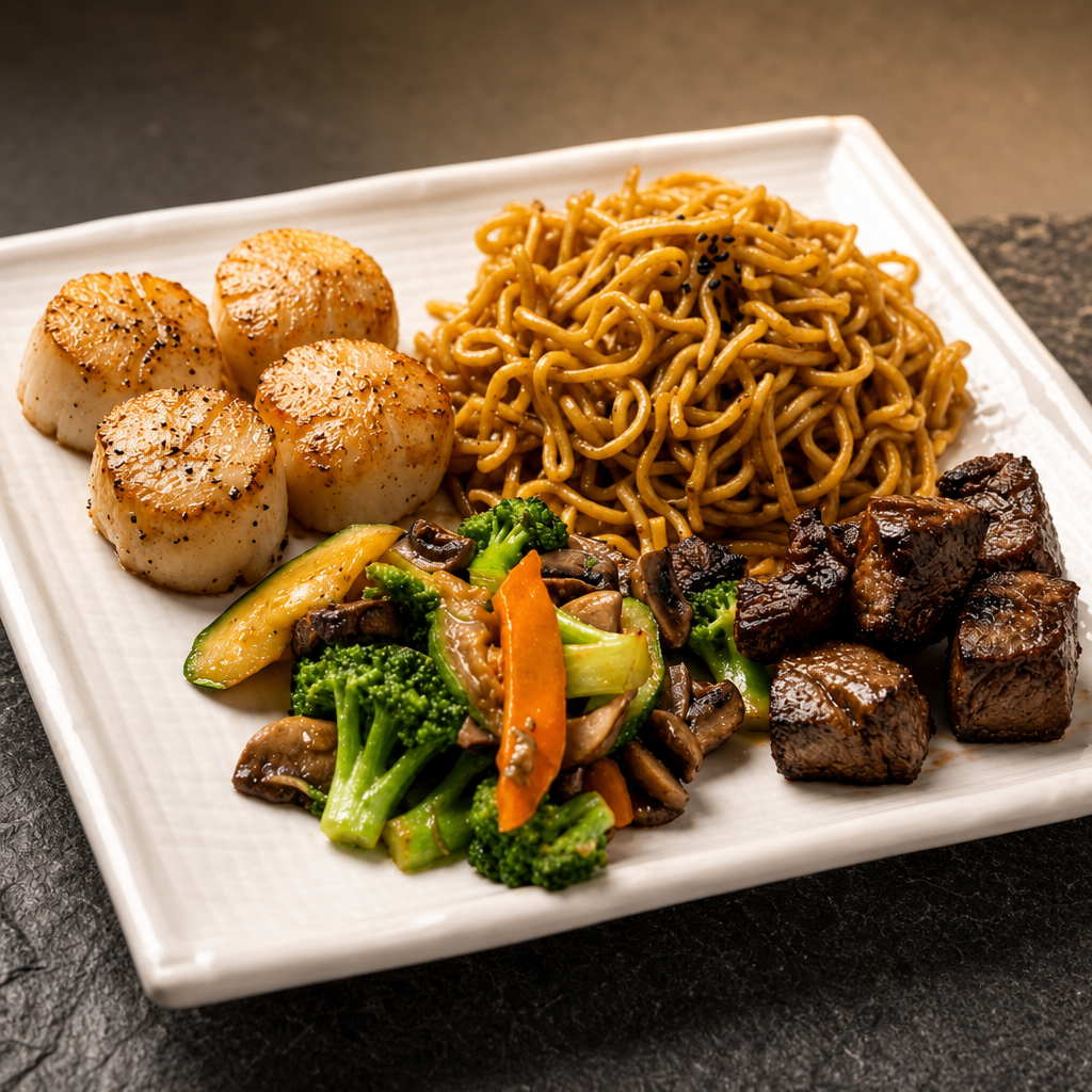 NY Steak & Scallop Hibachi Combo.