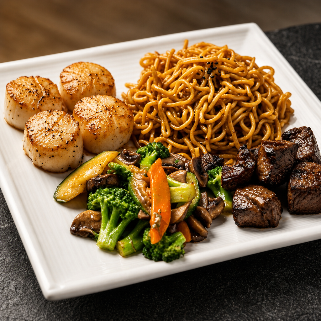 Filet Mignon & Scallop Hibachi Combo.