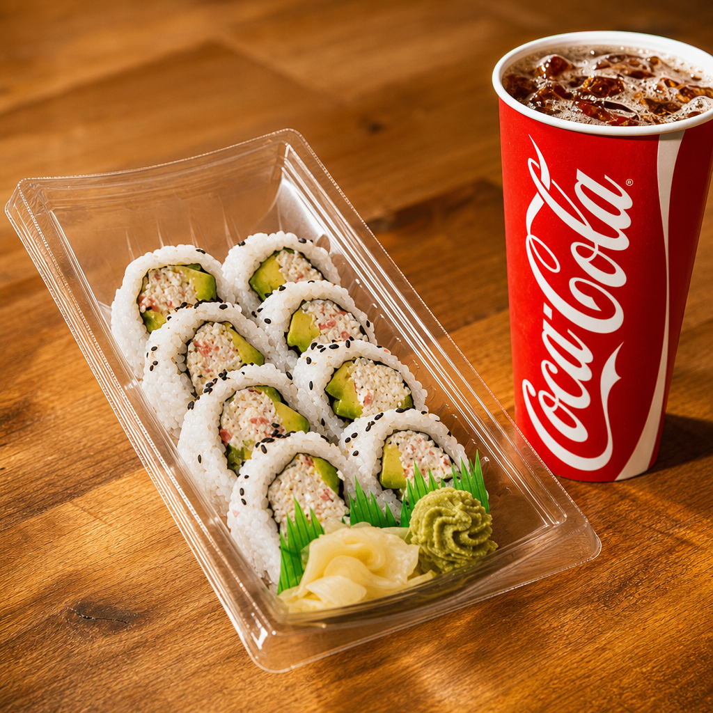 Quick Combo (California or Spicy tuna + Soft drink).