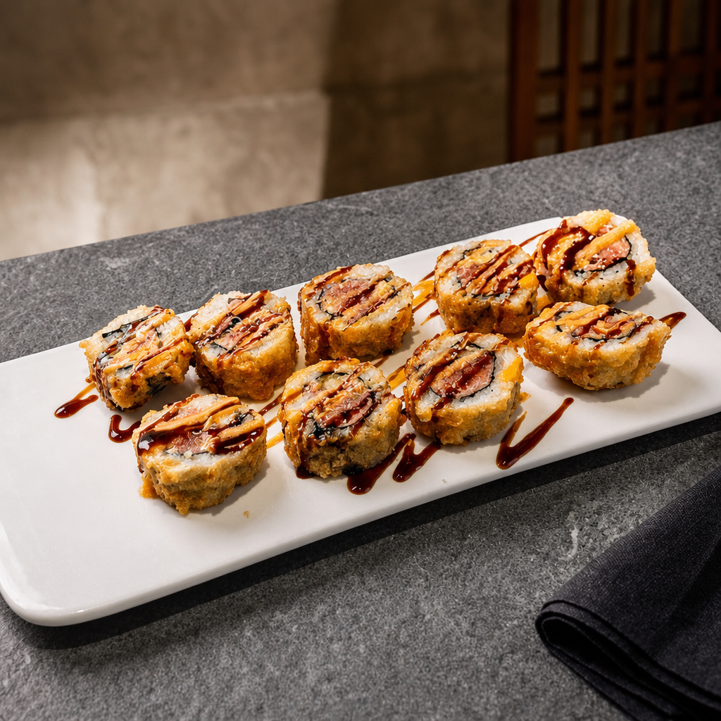 Golden Spicy Tuna Fried Roll.