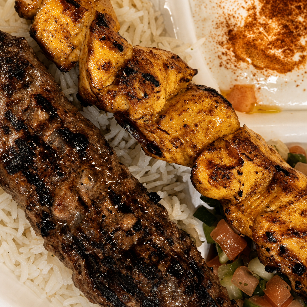 Mix two Kababs Plate