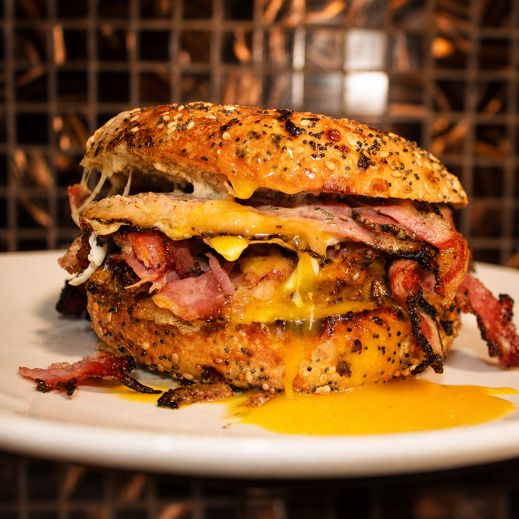 Pastrami Breakfast Bagel.