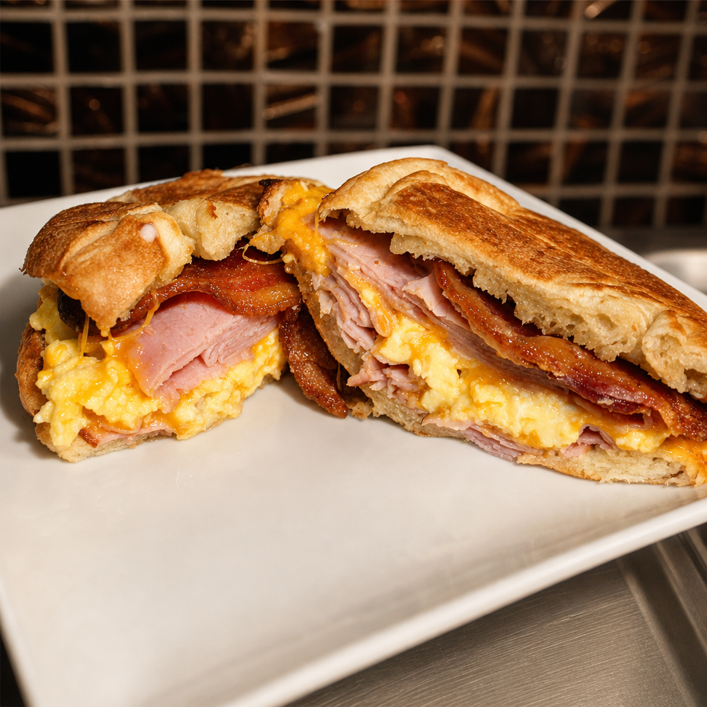 Ham Bacon And Cheese Croissant.