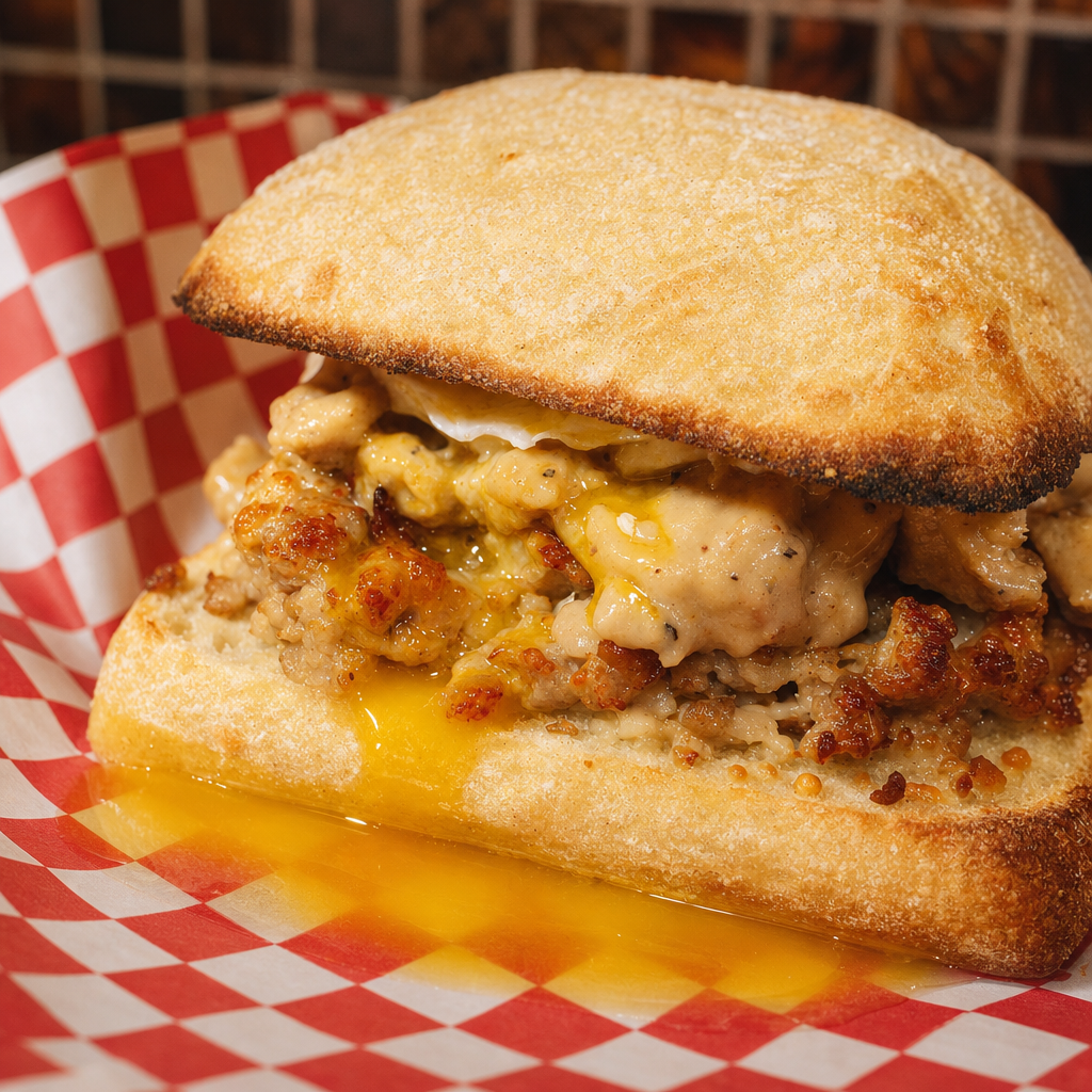 Sausage Egg And Cheese Stirato.