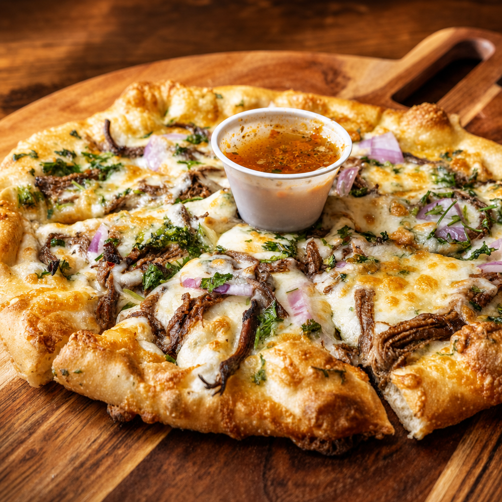 14" Birria Pizza.