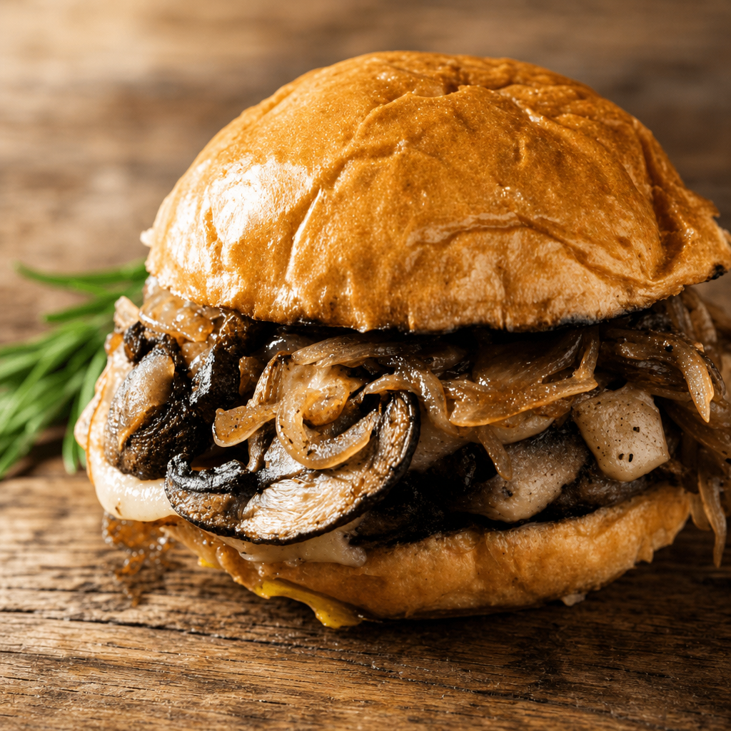 Mushroom Melt Burger.
