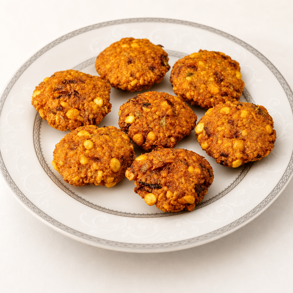 Parruppu Vada(2) AKA Dal vada - Vegan, Gluten-Free.