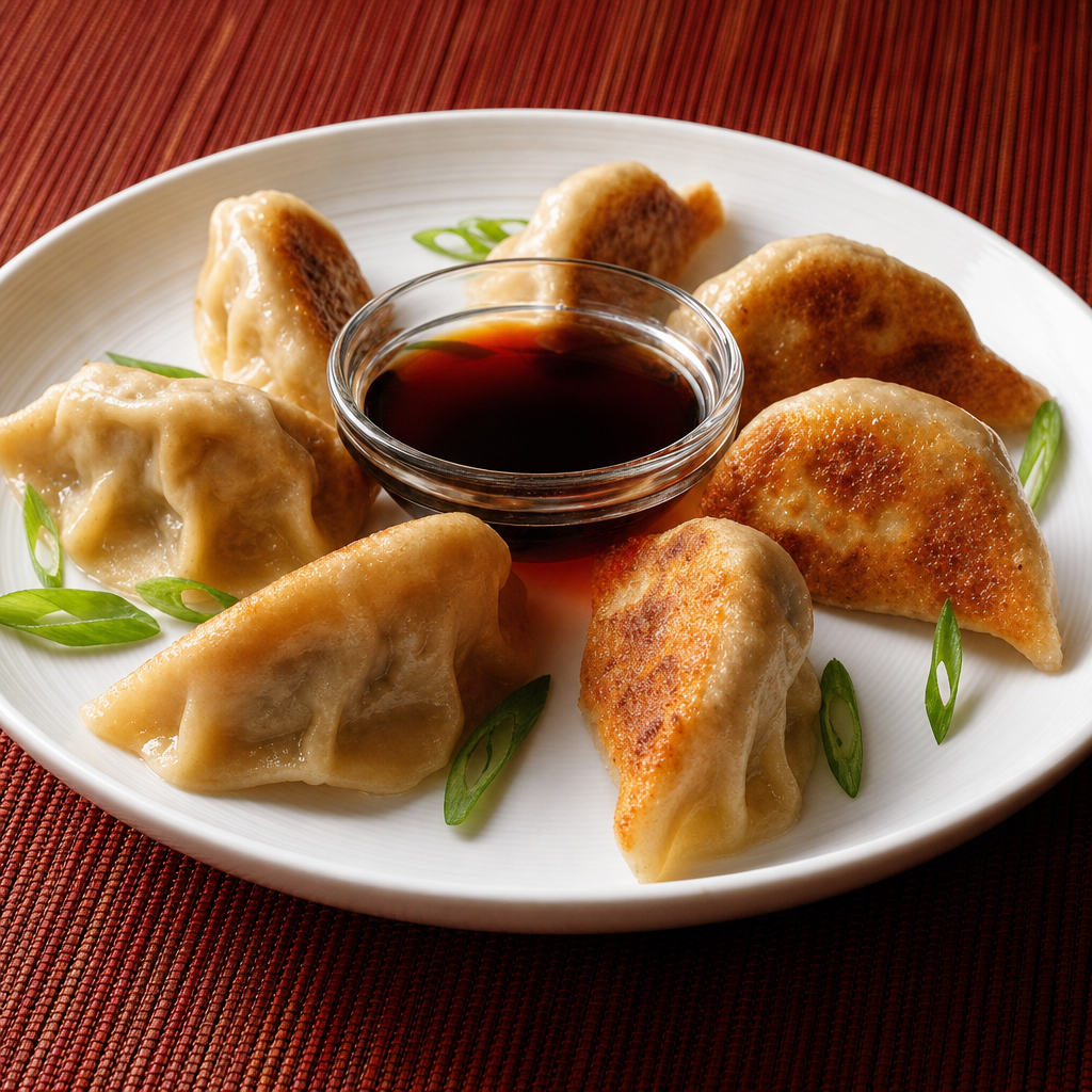 Classic Pork Potstickers – Pan-Seared Dumplings– (6).