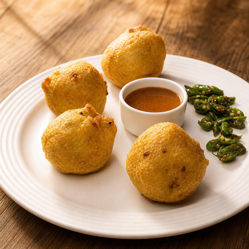 Aloo Bonda (4) - Vegan.