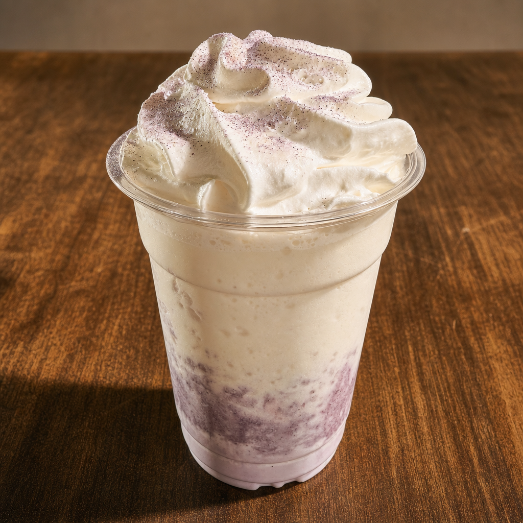 Lavender Toasted Coconut Frappe.
