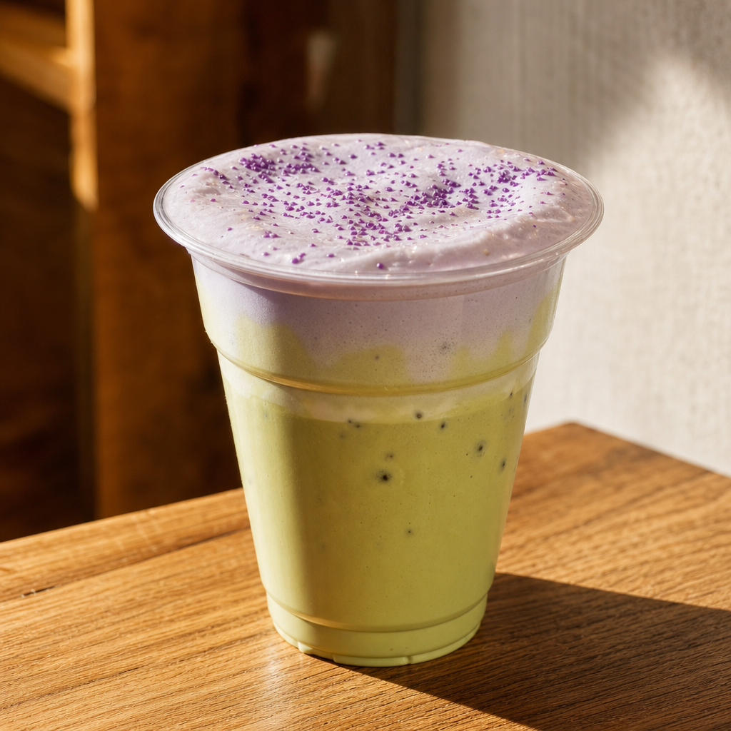 Matcha Green Lavender Cream Latte.