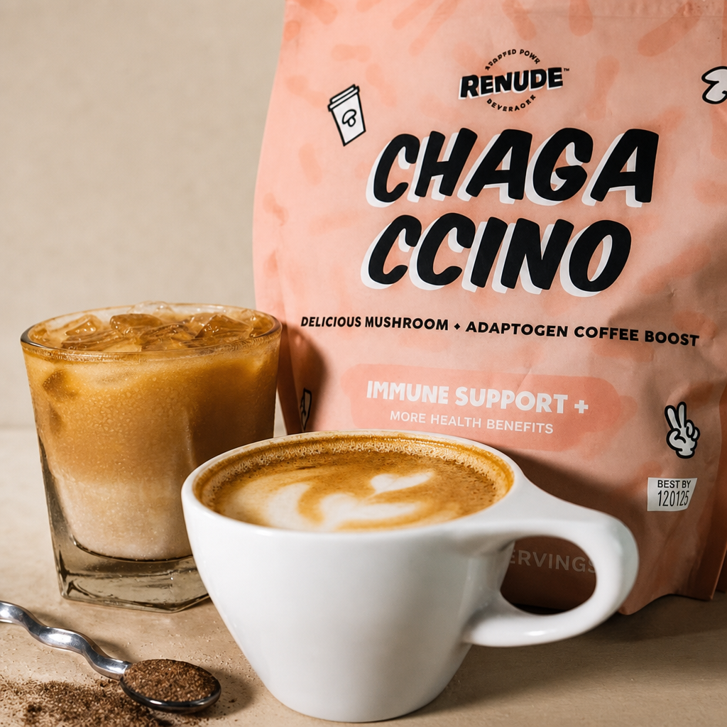Chagaccino Mushroom Latte, Medium Size Only.