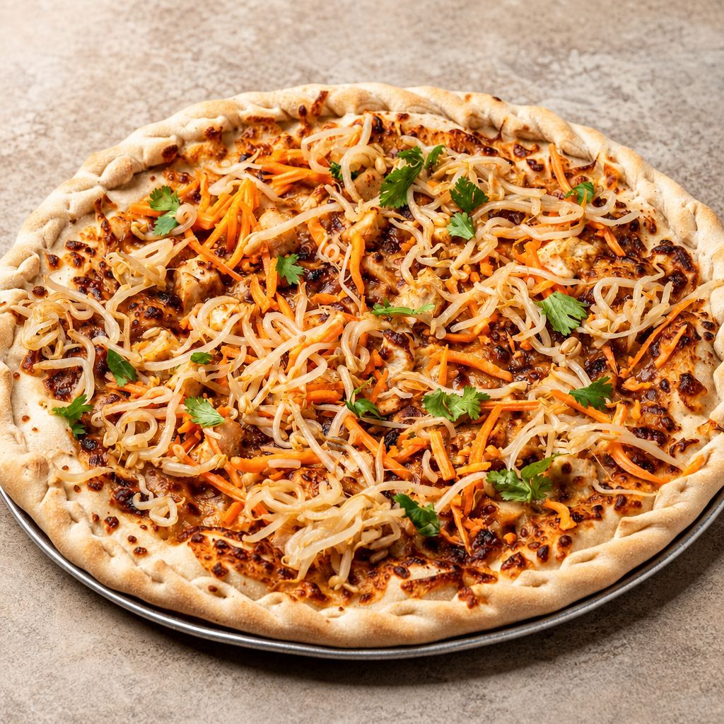 Mini Thai Chicken Pizza.