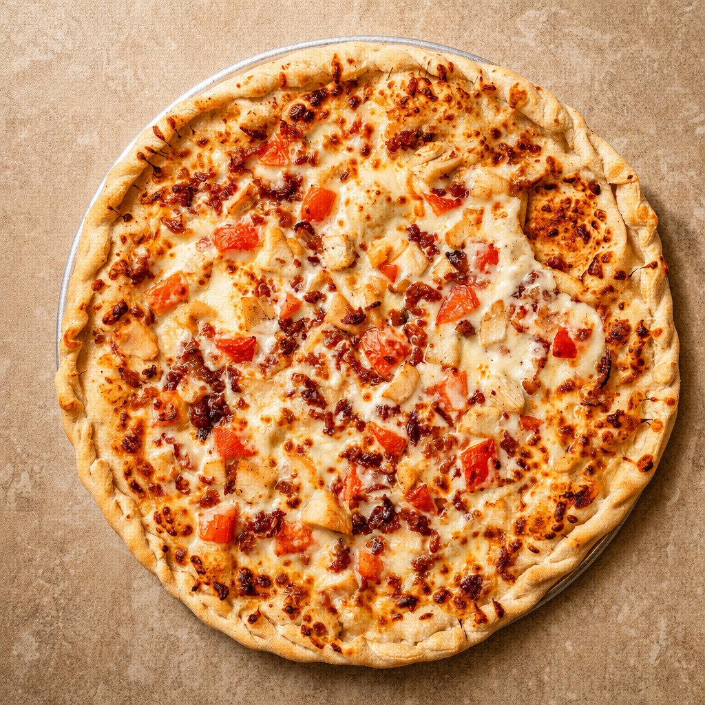 XL Chicken Bacon ranch w/Tomato Pizza.