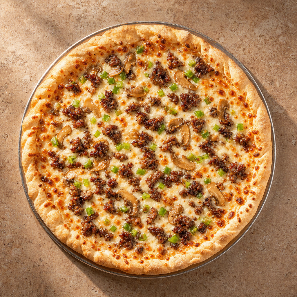 Mini Philly Cheese Steak Pizza.