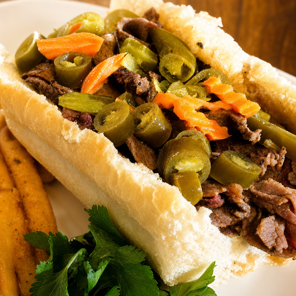 Chicago Style Italian Beef Sandwich