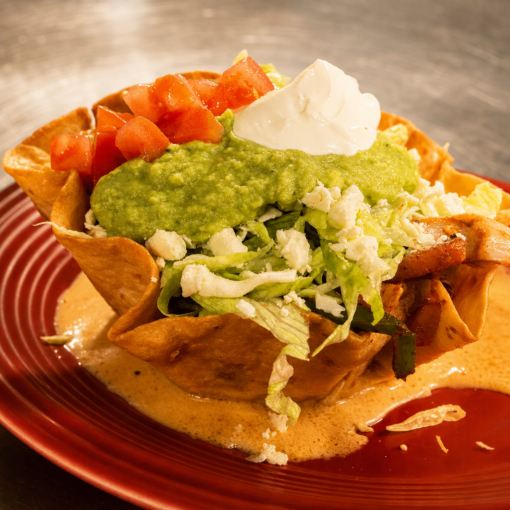 Taco Salad Fajita Shrimp.